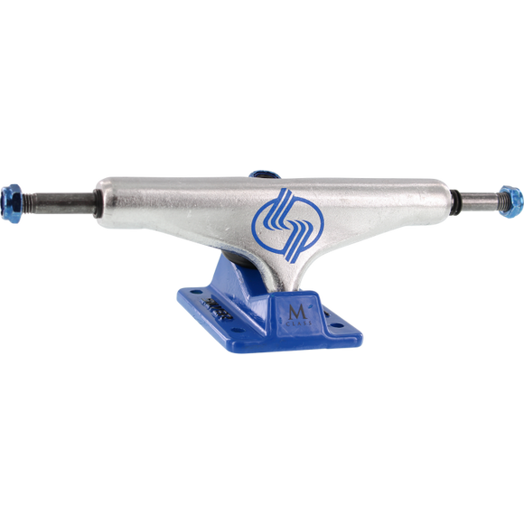 Silver M-Hollow 8.0 Polished/Blue Skateboard Trucks (Set of 2)