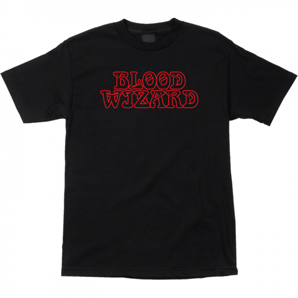 Blood Wizard Outline Logo T-Shirt - Size: Medium Black