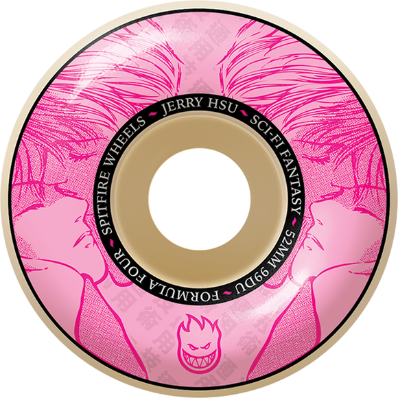 Spitfire F4 99a Hsu Sci-Fi 52mm Natural/Pink Skateboard Wheels (Set of 4)