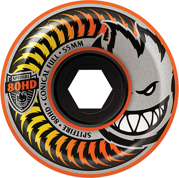 Spitfire 80hd Fade Conical Full 55mm Orange Skateboard Wheels (Set of 4)