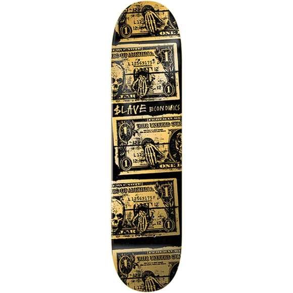 Slave Econo$Lave 24 Skateboard Deck -8.25 Black/Gold DECK ONLY