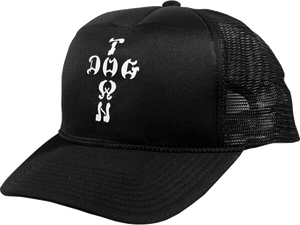 Dogtown Cross Letters Flip Mesh Skate HAT - Adjustable Black 