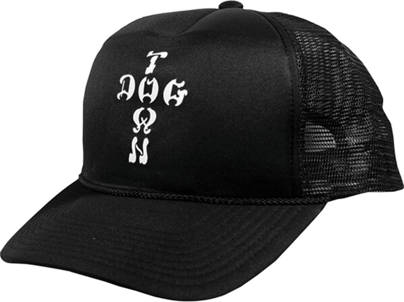 Dogtown Cross Letters Flip Mesh Skate HAT - Adjustable Black 