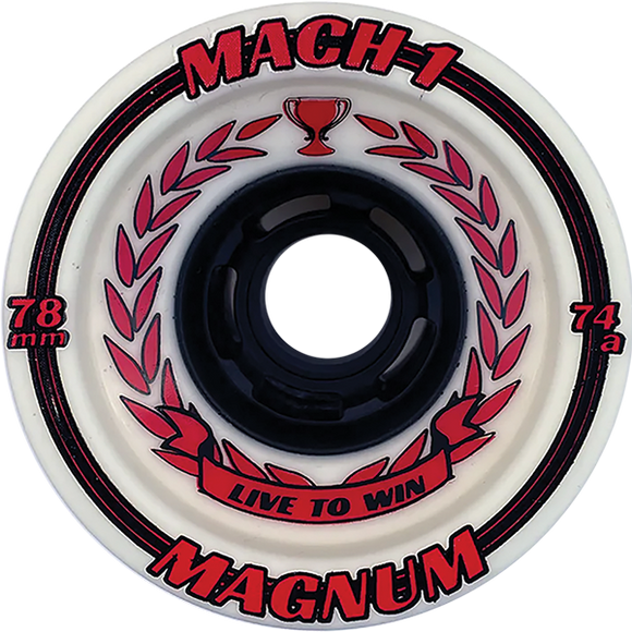 Venom Magnum Mach-1 Gallo24 78mm 74a White/Red/Black Longboard Wheels (Set of 4)