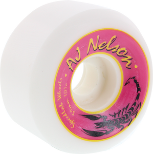 Speedlab Nelson Pro 59mm 101a White/Pink Skateboard Wheels (Set of 4)