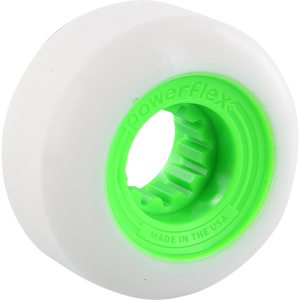 Powerflex Gumball 60mm 83b White/Lime Skateboard Wheels (Set of 4)