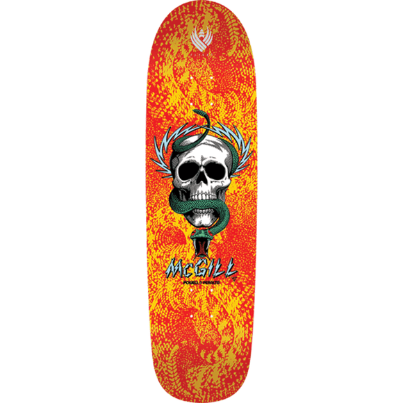 Powell Peralta Mcgill Skull/Snake 5 Skateboard Deck-9x32.4 Yellow/Red Flight DECK ONLY