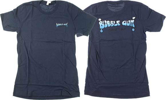 Bubble Gum Gradient Blue Logo T-Shirt - Size: MEDIUM Navy Heather