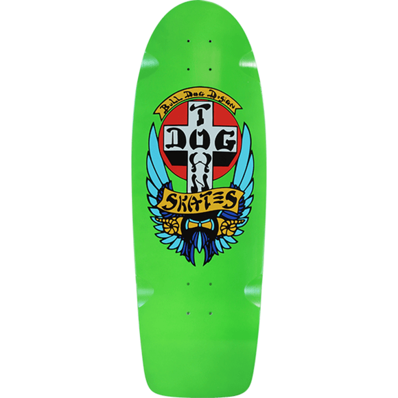 Dogtown Bull Dog 70s Classic Skateboard Deck -10x30 Lime Dip DECK ONLY