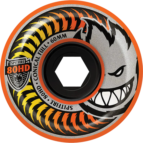 Spitfire 80hd Fade Conical Full 60mm Orange Skateboard Wheels (Set of 4)