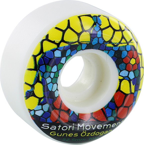 Satori Ozdogan Stain Glass 52.5mm 80b White Skateboard Wheels (Set of 4)