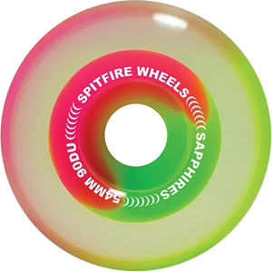 Spitfire Sapphire 90du Cruiser 56mm Pink/Green Skateboard Wheels (Set of 4)