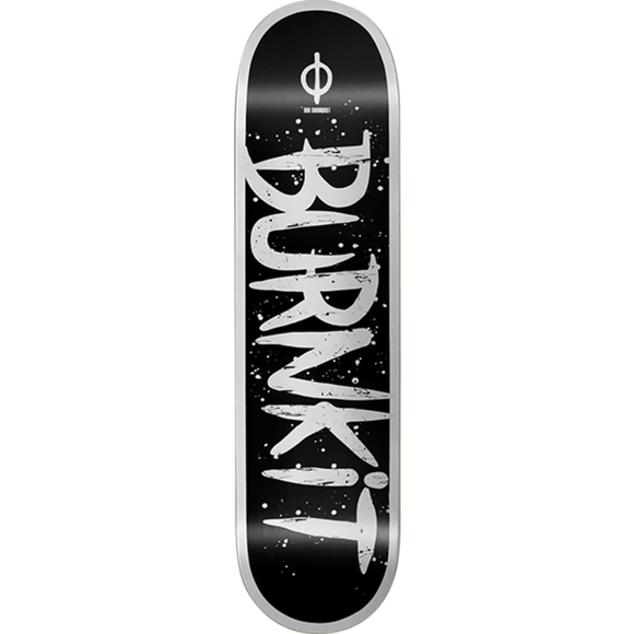 Burnkit Bold Skateboard Deck -8.5 Black/White DECK ONLY