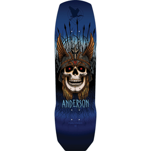 Powell Peralta Anderson Heron Skull Skateboard Deck -9.13x32.8 Blue DECK ONLY