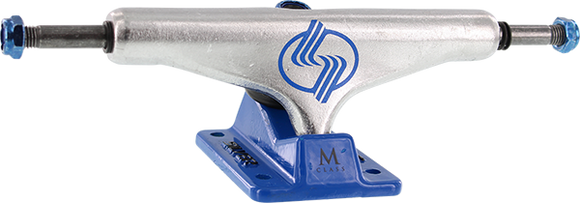 Silver M-Hollow 8.25 Polished/Blue Skateboard Trucks (Set of 2)