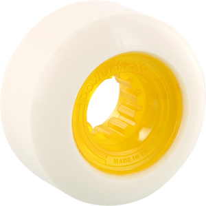 Powerflex Rock Candy 56mm 84b White/Clear.Yellow Skateboard Wheels (Set of 4)