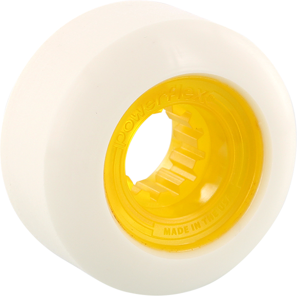 Powerflex Rock Candy 56mm 84b White/Clear.Yellow Skateboard Wheels (Set of 4)