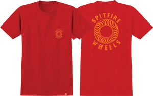 Spitfire Hollow Classic Pocket T-Shirt - Size: Small Red/Orange