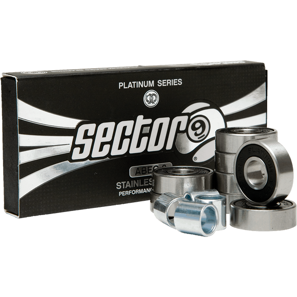 Sector 9 Platinum Abec-9 Bearings Single Set - 8 Pieces