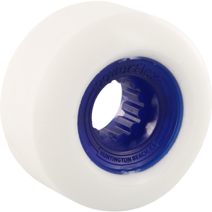 Powerflex Gumball 58mm 83b White/Blue Skateboard Wheels (Set of 4)