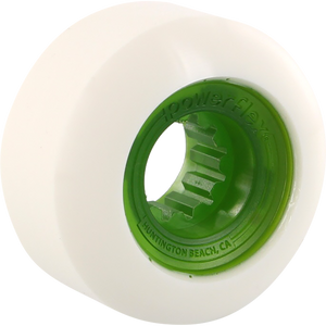 Powerflex Rock Candy 54mm 84b White/Clear.Green Skateboard Wheels (Set of 4)