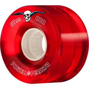 Powell Peralta Clear Cruiser 55mm 80a Red Skateboard Wheels (Set of 4)