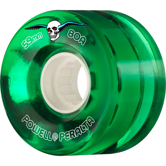 Powell Peralta Clear Cruiser 59mm 80a Green Skateboard Wheels (Set of 4)