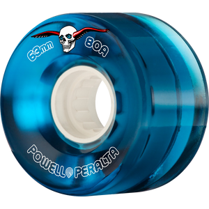 Powell Peralta Clear Cruiser 63mm 80a Blue Longboard Wheels (Set of 4)