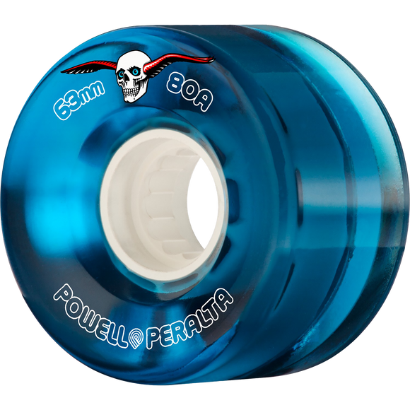 Powell Peralta Clear Cruiser 63mm 80a Blue Longboard Wheels (Set of 4)