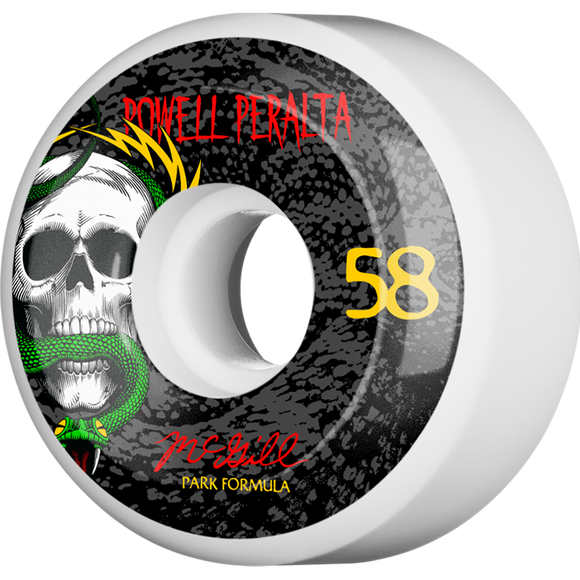 Powell Peralta Mcgill Skull & Snake 4 Pf 58mm White/Black 103a Skateboard Wheels (Set of 4)