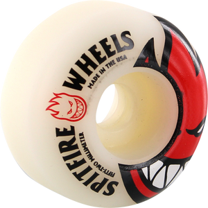 Spitfire Bighead 52mm White W/Red Skateboard Wheels (Set of 4)