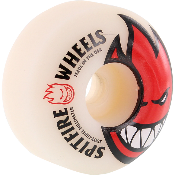 Spitfire Bighead 63mm White W/Red Longboard Wheels (Set of 4)