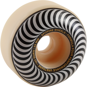 Spitfire F4 101a Classic Swirl 54mm White W/Silver Skateboard Wheels (Set of 4)