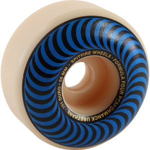 Spitfire F4 101a Classic Swirl 56mm White W/Blue Skateboard Wheels (Set of 4)