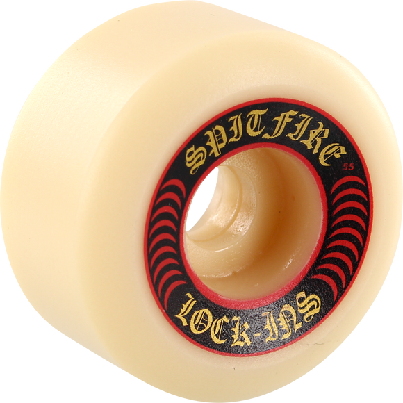 Spitfire F4 101a Lock Ins 55mm White W/Red Skateboard Wheels (Set of 4)