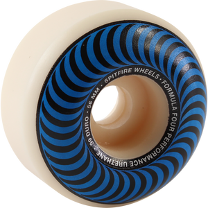 Spitfire F4 99a Classic Swirl 56mm White W/Blue Skateboard Wheels (Set of 4)