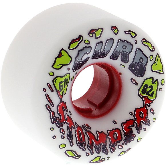 Venom Curb Stompers 61mm 82a White Longboard Wheels (Set of 4)