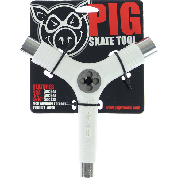 Pig Skate Tool-White Tri-Socket/Threader