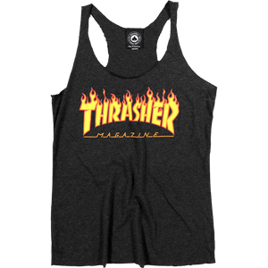 Thrasher Girls Flames Racerback Tank Size: LARGE Black