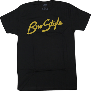 Bro Style Script Short Sleeve T-Shirt - Size: SMALL Black