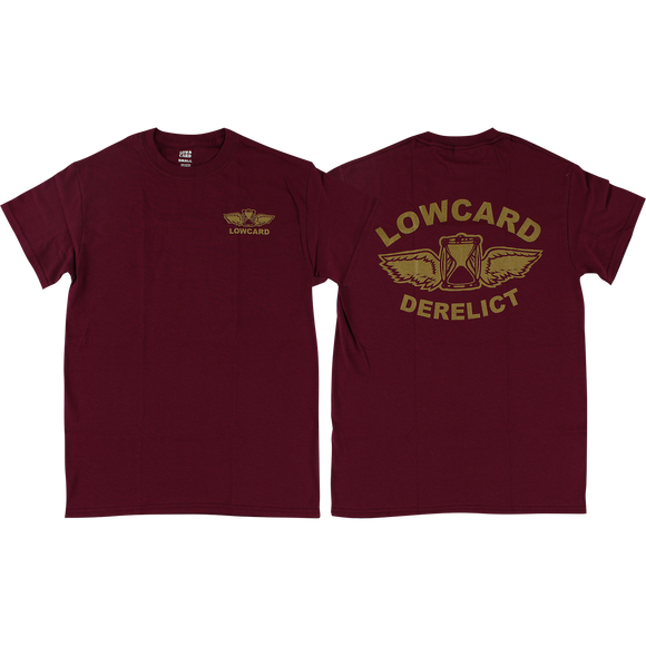 Lowcard Derelict T-Shirt - Size: SMALL Burgundy