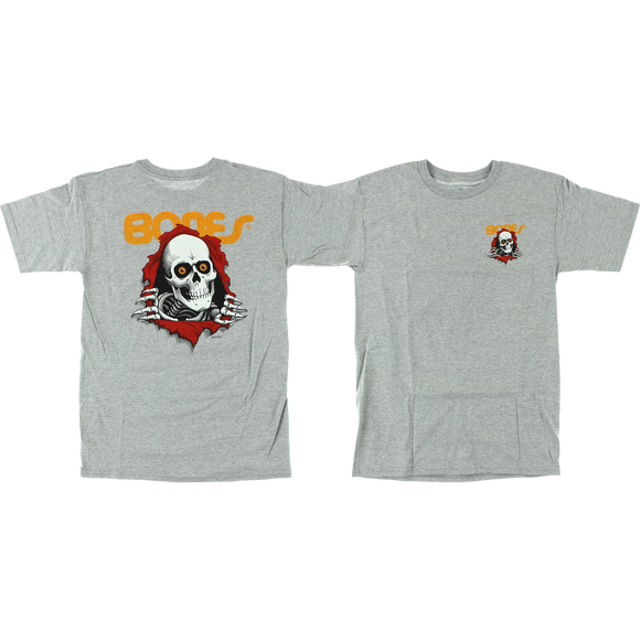 Powell Peralta Ripper T-Shirt - Size: MEDIUM Heather Grey