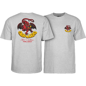 Powell Peralta Cab Dragon II T-Shirt - Size: MEDIUM Athletic Heather Grey