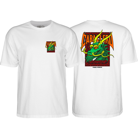 Powell Peralta Cab Street Dragon T-Shirt - Size: SMALL White