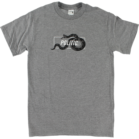 Politic Snake In A Box T-Shirt - Size: SMALL Heather Grey