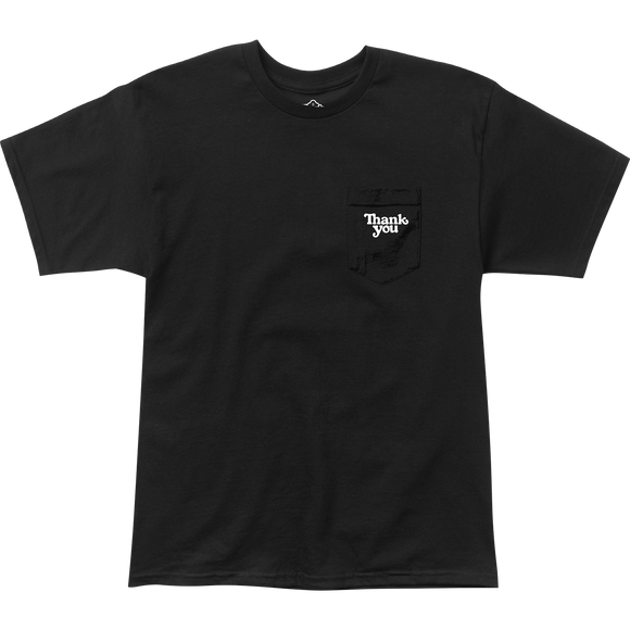 Thank You Pocket Logo T-Shirt - Size: SMALL Black