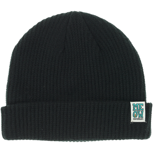 Meow Stacked Logo Cuff BEANIE Black