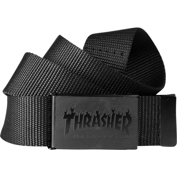 Thrasher Flames Web Belt Black Tonal