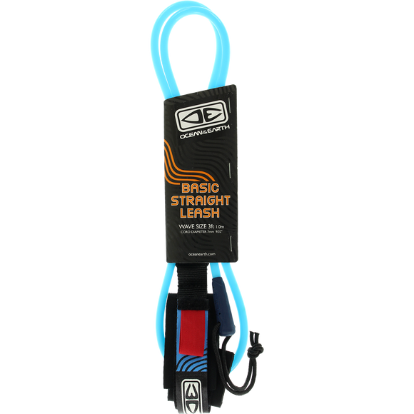 O&E Ocean & Earth Bodyboard Basic Wrist Straight Leash Blue