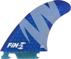 Fin-S S-3 Honeycomb Blue 3 Fins Surfboard FIN  -  SET OF 3PCS